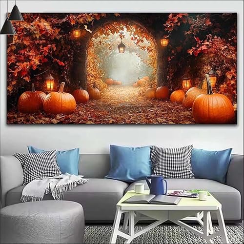 Herbst Malen Nach Zahlen Erwachsene Kit, Malen Nach Zahlen Baum Anfänger DIY Paint by Numbers mit Pinseln und Acrylfarben, DIY Ölgemälde Leinwand Basteln Set für Wall Deco (Ohne Rahmen) 30x90cm V-535 von Cexeqee