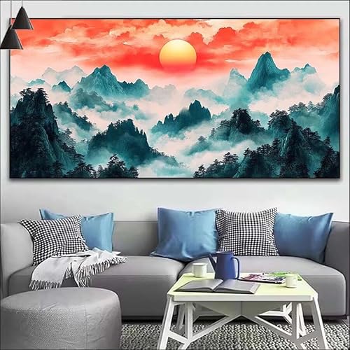 Japan Malen Nach Zahlen Erwachsene Kit, Malen Nach Zahlen Landschaft Anfänger DIY Paint by Numbers mit Pinseln und Acrylfarben, DIY Ölgemälde Basteln Set für Wall Deco (Ohne Rahmen) 40x110cm V-557 von Cexeqee