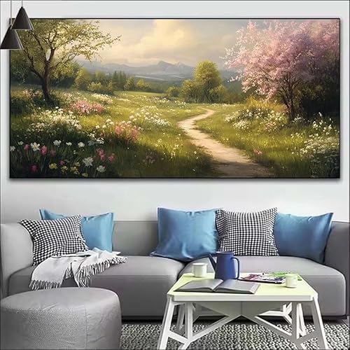 Japanisch Malen Nach Zahlen Erwachsene Kit, Malen Nach Zahlen Landschaft Anfänger DIY Paint by Numbers mit Pinseln und Acrylfarben, DIY Ölgemälde Basteln Set für Wall Deco (Ohne Rahmen) 30x90cm V-447 von Cexeqee