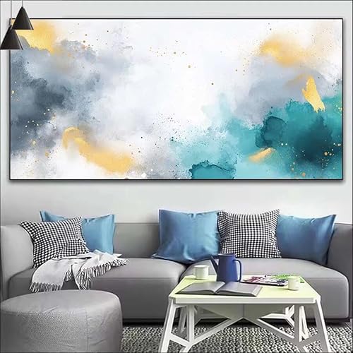 Kunst Malen Nach Zahlen Erwachsene Kit,Malen Nach Zahlen Abstrakt Anfänger DIY Paint by Numbers mit Pinseln und Acrylfarben,DIY Ölgemälde Leinwand Basteln Set Wall Deco (Ohne Rahmen) 40x110cm V-502 von Cexeqee