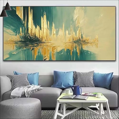 Malen Nach Zahlen Abstrakt DIY Malen nach Zahlen Kunst für Erwachsene, DIY Öl Leinwand Gemälde Anfänger, DIY Malen Nach Zahlen mit Pinseln und Acrylfarben, für Wall Décor (Ohne Rahmen) 60x180cm V-471 von Cexeqee