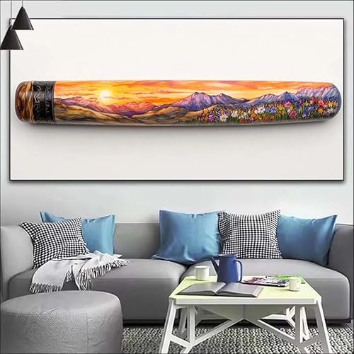 Malen Nach Zahlen Abstrakt DIY Malen nach Zahlen Landschaft für Erwachsene,DIY Öl Leinwand Gemälde Anfänger,DIY Malen Nach Zahlen mit Pinseln und Acrylfarben, Wall Décor (Ohne Rahmen) 90x260cm V-148 von Cexeqee