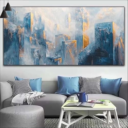 Malen Nach Zahlen Abstrakt DIY Malen nach Zahlen Stadt für Erwachsene, DIY Öl Leinwand Gemälde Anfänger, DIY Malen Nach Zahlen mit Pinseln und Acrylfarben, für Wall Décor (Ohne Rahmen) 80x220cm V-460 von Cexeqee