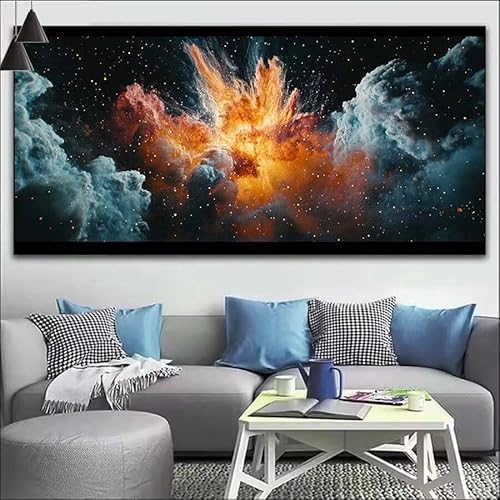 Malen Nach Zahlen Abstrakt DIY Malen nach Zahlen Wolken für Erwachsene, DIY Öl Leinwand Gemälde Anfänger, DIY Malen Nach Zahlen mit Pinseln und Acrylfarben, für Wall Décor (Ohne Rahmen) 90x260cm V-178 von Cexeqee