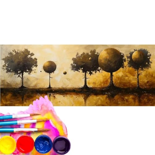 Malen Nach Zahlen Abstrakt Kunst DIY Malen nach Zahlen für Erwachsene, DIY Öl Leinwand Gemälde Anfänger, DIY Malen Nach Zahlen mit Pinseln und Acrylfarben, für Home Décor (Rahmenlos) 70x140cm wk-28 von Cexeqee