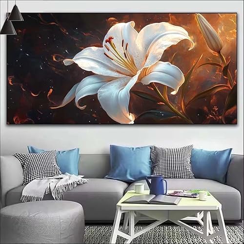 Malen Nach Zahlen Blume DIY Malen nach Zahlen Schön für Erwachsene, DIY Öl Gemälde Anfänger für Kinder, DIY Malen Nach Zahlen mit Pinseln und Acrylfarben, für Wall Décor (Ohne Rahmen) 80x220cm V-197 von Cexeqee