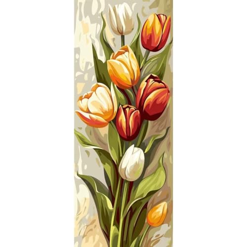 Malen Nach Zahlen Blume DIY Malen nach Zahlen für Erwachsene, DIY Öl Leinwand Gemälde Anfänger für Kinder , DIY Malen Nach Zahlen mit Pinseln und Acrylfarben,für Home Wall Décor (Ohne Rahmen) 80x220cm von Cexeqee