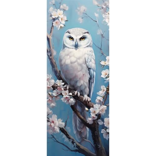 Malen Nach Zahlen Blume Eule DIY Malen nach Zahlen für Erwachsene,DIY Öl Leinwand Gemälde Anfänger,Kinder,DIY Malen Nach Zahlen mit Pinseln und Acrylfarben,für Home Wall Décor (Ohne Rahmen) 60x180cm von Cexeqee