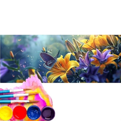 Malen Nach Zahlen Blume Fantasie DIY Malen nach Zahlen für Erwachsene, DIY Öl Leinwand Gemälde Anfänger, DIY Malen Nach Zahlen mit Pinseln und Acrylfarben, für Home Décor (Rahmenlos) 100x200cm wk-44 von Cexeqee