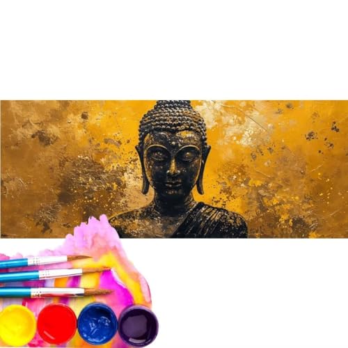 Malen Nach Zahlen Buddha DIY Malen nach Zahlen für Erwachsene, DIY Öl Leinwand Gemälde Anfänger für Kinder, Malen Nach Zahlen mit Pinseln und Acrylfarben,für Home Wall Décor (Rahmenlos) 60x120cm wk-38 von Cexeqee