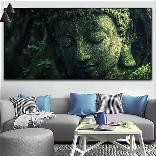 Malen Nach Zahlen Buddha DIY Malen nach Zahlen für Erwachsene,DIY Öl Leinwand Gemälde Anfänger für Kinder,DIY Malen Nach Zahlen mit Pinseln und Acrylfarben,für Wall Décor (Ohne Rahmen) 60x155cm V-554 von Cexeqee