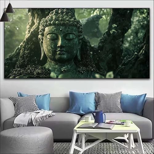 Malen Nach Zahlen Buddha DIY Malen nach Zahlen für Erwachsene,DIY Öl Leinwand Gemälde Anfänger für Kinder,DIY Malen Nach Zahlen mit Pinseln und Acrylfarben,für Wall Décor (Ohne Rahmen) 80x220cm V-170 von Cexeqee