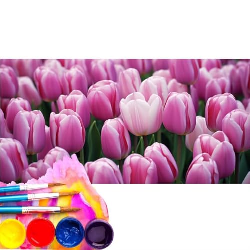 Malen Nach Zahlen Erwachsene Kit, Malen Nach Zahlen Blume Gelb Anfänger mit Pinseln und Acrylfarben, DIY Handgemalt Ölgemälde Leinwand Basteln Set für Anfänger für Home Deco (Rahmenlos) 80x160cm wk-5 von Cexeqee