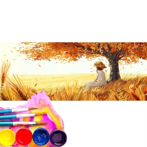 Malen Nach Zahlen Erwachsene Kit, Malen Nach Zahlen Cartoon Mädchen Anfänger mit Pinseln und Acrylfarben, DIY Handgemalt Ölgemälde Leinwand Basteln Set für Home Wall Deco (Rahmenlos) 60x120cm wk-195 von Cexeqee