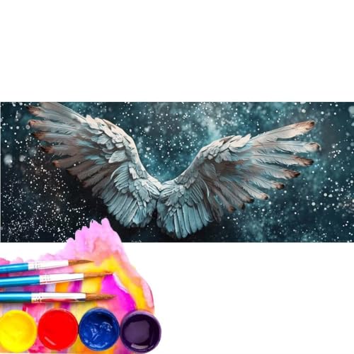 Malen Nach Zahlen Erwachsene Kit, Malen Nach Zahlen Flügel Traum Anfänger mit Pinseln und Acrylfarben, DIY Handgemalt Ölgemälde Basteln Set für Anfänger für Home Wall Deco (Rahmenlos) 20x60cm wk-35 von Cexeqee