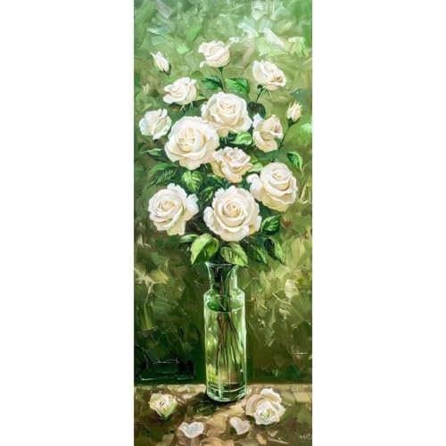 Malen Nach Zahlen Erwachsene Kit, Malen Nach Zahlen Gekritzel Blume Anfänger DIY Paint by Numbers mit Pinseln und Acrylfarben, DIY Handgemalt Ölgemälde Set für Home Wall Deco (Ohne Rahmen) 50x150cm von Cexeqee