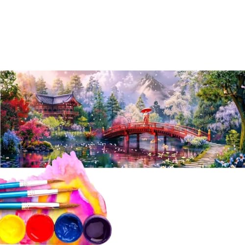 Malen Nach Zahlen Erwachsene Kit, Malen Nach Zahlen Japan Stil Anfänger mit Pinseln und Acrylfarben, DIY Handgemalt Ölgemälde Basteln Set für Anfänger für Home Wall Deco (Rahmenlos) 60x120cm wk-585 von Cexeqee