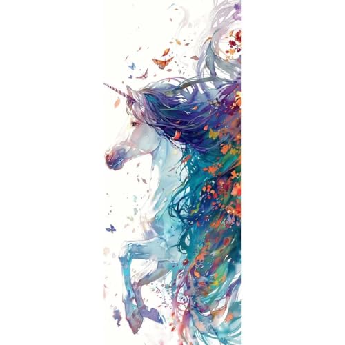 Malen Nach Zahlen Erwachsene Kit, Malen Nach Zahlen Kritzelei Einhorn Anfänger DIY Paint by Numbers mit Pinseln und Acrylfarben, DIY Handgemalt Ölgemälde Set für Home Wall Deco (Ohne Rahmen) 50x150cm von Cexeqee