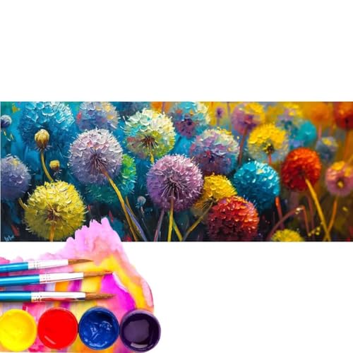 Malen Nach Zahlen Erwachsene Kit, Malen Nach Zahlen Löwenzahn Anfänger mit Pinseln und Acrylfarben, DIY Handgemalt Ölgemälde Leinwand Basteln Set für Anfänger für Home Deco (Rahmenlos) 60x120cm wk-51 von Cexeqee