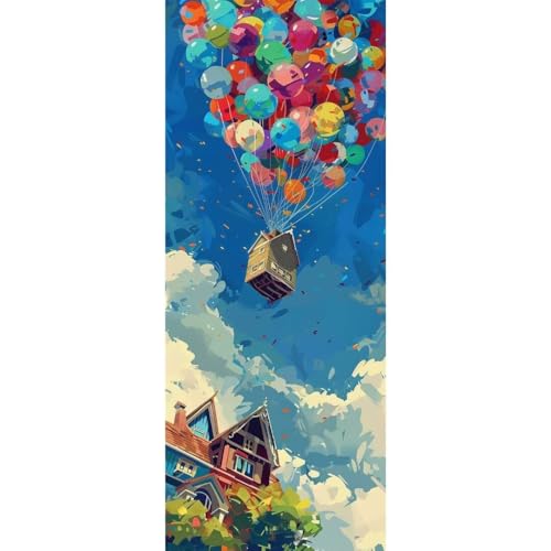 Malen Nach Zahlen Erwachsene Kit, Malen Nach Zahlen Luftballon Anfänger DIY Paint by Numbers mit Pinseln und Acrylfarben, DIY Handgemalt Ölgemälde Set für Anfänger für Home Deco (Ohne Rahmen) 20x60cm von Cexeqee