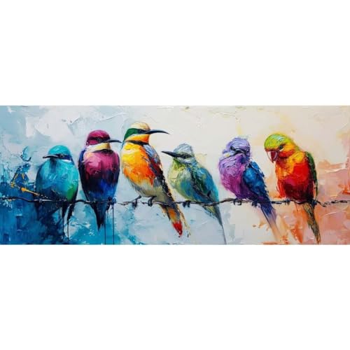 Malen Nach Zahlen Erwachsene Kit,Malen Nach Zahlen Vogel Tier Anfänger DIY Paint by Numbers mit Pinseln und Acrylfarben,DIY Handgemalt Ölgemälde Set für Anfänger,Home Wall Deco (Ohne Rahmen) 50x150cm von Cexeqee