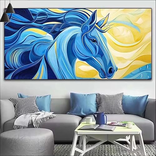 Malen Nach Zahlen Fantasie DIY Malen nach Zahlen Pferd für Erwachsene, DIY Öl Leinwand Gemälde Anfänger, DIY Malen Nach Zahlen mit Pinseln und Acrylfarben, für Wall Décor (Ohne Rahmen) 80x220cm V-185 von Cexeqee