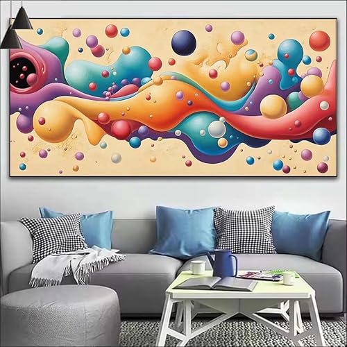 Malen Nach Zahlen Farbe DIY Malen nach Zahlen Polka Dot für Erwachsene, DIY Öl Leinwand Gemälde Anfänger, DIY Malen Nach Zahlen mit Pinseln und Acrylfarben, für Wall Décor (Ohne Rahmen) 90x260cm V-496 von Cexeqee