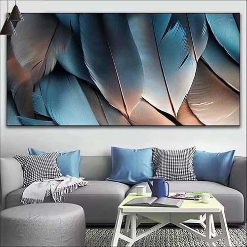 Malen Nach Zahlen Federn DIY Malen nach Zahlen Schön für Erwachsene, DIY Öl Leinwand Gemälde Anfänger, DIY Malen Nach Zahlen mit Pinseln und Acrylfarben, für Wall Décor (Ohne Rahmen) 80x220cm V-184 von Cexeqee