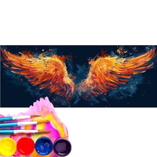 Malen Nach Zahlen Flügel Graffiti DIY Malen nach Zahlen für Erwachsene, DIY Öl Leinwand Gemälde Anfänger, DIY Malen Nach Zahlen mit Pinseln und Acrylfarben, für Home Décor (Rahmenlos) 60x120cm wk-182 von Cexeqee