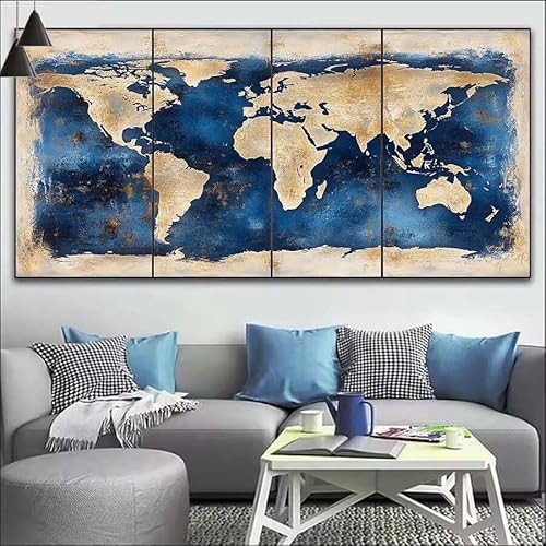 Malen Nach Zahlen Gold DIY Malen nach Zahlen Karte für Erwachsene, DIY Öl Gemälde Anfänger für Kinder, DIY Malen Nach Zahlen mit Pinseln und Acrylfarben, für Wall Décor (Ohne Rahmen) 90x260cm V-430 von Cexeqee