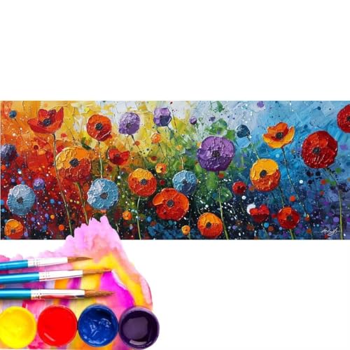 Malen Nach Zahlen Graffiti Blume DIY Malen nach Zahlen für Erwachsene, DIY Öl Leinwand Gemälde Anfänger, DIY Malen Nach Zahlen mit Pinseln und Acrylfarben, für Home Décor (Rahmenlos) 70x140cm wk-42 von Cexeqee