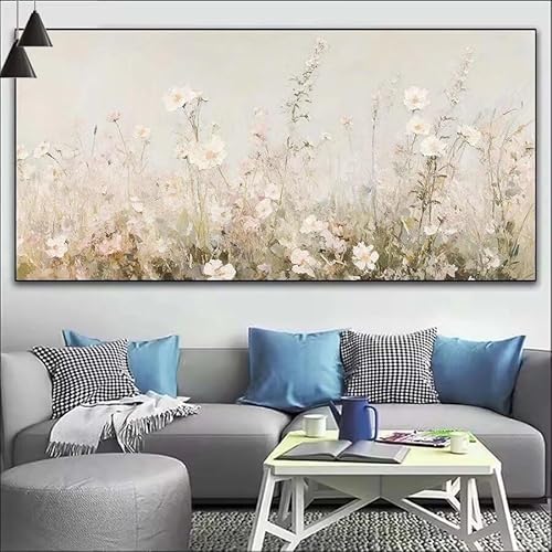 Malen Nach Zahlen Hübsch DIY Malen nach Zahlen Blume für Erwachsene, DIY Öl Leinwand Gemälde Anfänger, DIY Malen Nach Zahlen mit Pinseln und Acrylfarben, für Wall Décor (Ohne Rahmen) 80x220cm V-209 von Cexeqee