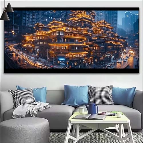 Malen Nach Zahlen Japan DIY Malen nach Zahlen Hütte für Erwachsene, DIY Öl Gemälde Anfänger für Kinder, DIY Malen Nach Zahlen mit Pinseln und Acrylfarben, für Wall Décor (Ohne Rahmen) 80x220cm V-171 von Cexeqee