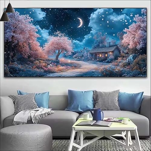 Malen Nach Zahlen Japan DIY Malen nach Zahlen Landschaft für Erwachsene,DIY Öl Leinwand Gemälde Anfänger,DIY Malen Nach Zahlen mit Pinseln und Acrylfarben,für Wall Décor (Ohne Rahmen) 80x220cm V-202 von Cexeqee