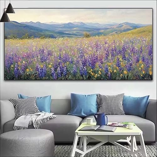 Malen Nach Zahlen Lila DIY Malen nach Zahlen Blume für Erwachsene, DIY Öl Gemälde Anfänger für Kinder, DIY Malen Nach Zahlen mit Pinseln und Acrylfarben, für Wall Décor (Ohne Rahmen) 80x220cm V-208 von Cexeqee