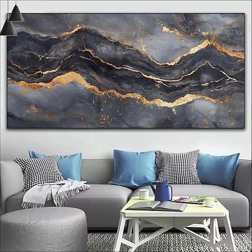 Malen Nach Zahlen Marmor DIY Malen nach Zahlen Traum für Erwachsene, DIY Öl Leinwand Gemälde Anfänger, DIY Malen Nach Zahlen mit Pinseln und Acrylfarben, für Wall Décor (Ohne Rahmen) 60x180cm V-504 von Cexeqee