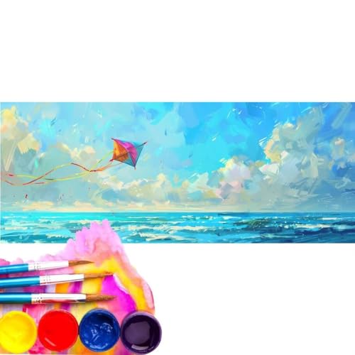 Malen Nach Zahlen Meer Drache DIY Malen nach Zahlen für Erwachsene, DIY Öl Leinwand Gemälde Anfänger, DIY Malen Nach Zahlen mit Pinseln und Acrylfarben, für Home Wall Décor (Rahmenlos) 70x140cm wk-422 von Cexeqee