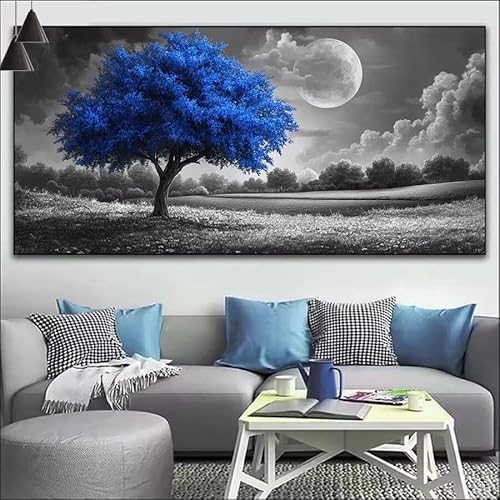 Malen Nach Zahlen Mond DIY Malen nach Zahlen Baum für Erwachsene, DIY Öl Gemälde Anfänger für Kinder, DIY Malen Nach Zahlen mit Pinseln und Acrylfarben, für Wall Décor (Ohne Rahmen) 80x220cm V-548 von Cexeqee