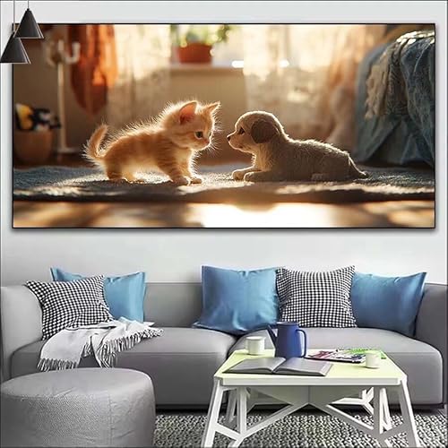 Malen Nach Zahlen Niedlich DIY Malen nach Zahlen Tier für Erwachsene, DIY Öl Leinwand Gemälde Anfänger, DIY Malen Nach Zahlen mit Pinseln und Acrylfarben, für Wall Décor (Ohne Rahmen) 90x260cm V-195 von Cexeqee