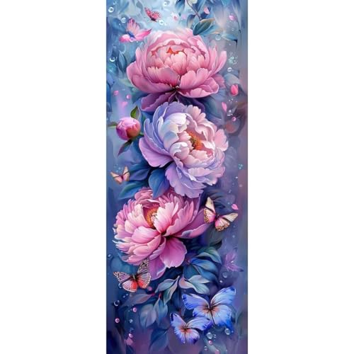 Malen Nach Zahlen Pfingstrose Blume DIY Malen nach Zahlen für Erwachsene, DIY Öl Leinwand Gemälde Anfänger,DIY Malen Nach Zahlen mit Pinseln und Acrylfarben, für Home Wall Décor (Ohne Rahmen) 80x220cm von Cexeqee