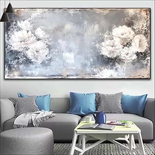 Malen Nach Zahlen Schön DIY Malen nach Zahlen Blume für Erwachsene, DIY Öl Gemälde Anfänger für Kinder, DIY Malen Nach Zahlen mit Pinseln und Acrylfarben, für Wall Décor (Ohne Rahmen) 50x125cm V-508 von Cexeqee