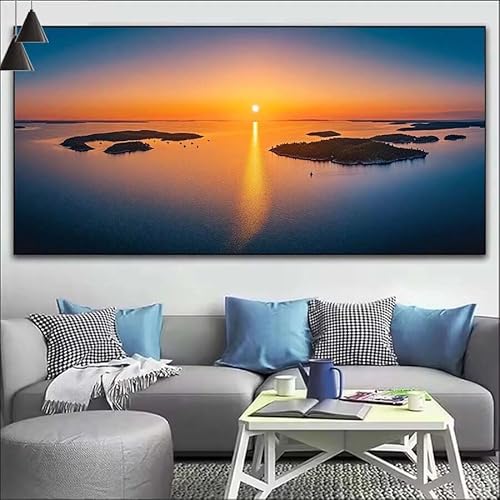 Malen Nach Zahlen Sonnenuntergang DIY Malen nach Zahlen Blume für Erwachsene, DIY Öl Gemälde Anfänger, DIY Malen Nach Zahlen mit Pinseln und Acrylfarben, für Wall Décor (Ohne Rahmen) 60x155cm V-543 von Cexeqee