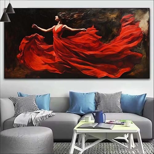 Malen Nach Zahlen Tanzen DIY Malen nach Zahlen Mädchen für Erwachsene, DIY Öl Leinwand Gemälde Anfänger, DIY Malen Nach Zahlen mit Pinseln und Acrylfarben, für Wall Décor (Ohne Rahmen) 60x155cm V-545 von Cexeqee