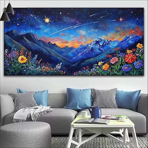 Malen Nach Zahlen Traum DIY Malen nach Zahlen Blume für Erwachsene, DIY Öl Gemälde Anfänger für Kinder, DIY Malen Nach Zahlen mit Pinseln und Acrylfarben, für Wall Décor (Ohne Rahmen) 80x220cm V-164 von Cexeqee