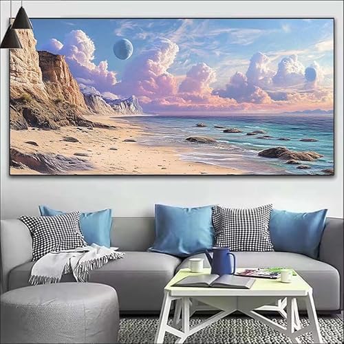 Malen Nach Zahlen Traum DIY Malen nach Zahlen Planet für Erwachsene, DIY Öl Leinwand Gemälde Anfänger, DIY Malen Nach Zahlen mit Pinseln und Acrylfarben, für Wall Décor (Ohne Rahmen) 90x260cm V-162 von Cexeqee