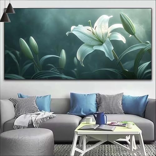 Malen Nach Zahlen Verträumt DIY Malen nach Zahlen Blume für Erwachsene, DIY Öl Leinwand Gemälde Anfänger, DIY Malen Nach Zahlen mit Pinseln und Acrylfarben, für Wall Décor (Ohne Rahmen) 50x125cm V-441 von Cexeqee