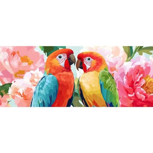 Malen Nach Zahlen Vogel Tier DIY Malen nach Zahlen für Erwachsene,DIY Öl Leinwand Gemälde Anfänger,Kinder,DIY Malen Nach Zahlen mit Pinseln und Acrylfarben,für Home Wall Décor (Ohne Rahmen) 60x155cm von Cexeqee