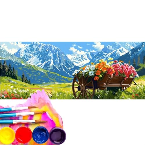 Malen Nach Zahlen Wald Blume DIY Malen nach Zahlen für Erwachsene, DIY Öl Leinwand Gemälde Anfänger, DIY Malen Nach Zahlen mit Pinseln und Acrylfarben, für Home Wall Décor (Rahmenlos) 100x200cm wk-184 von Cexeqee