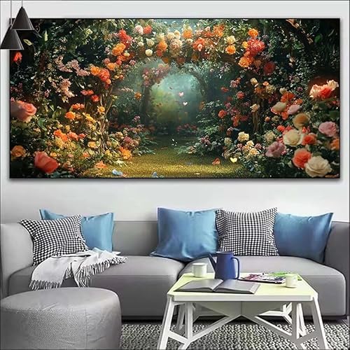 Malen Nach Zahlen Wald DIY Malen nach Zahlen Blume für Erwachsene, DIY Öl Gemälde Anfänger für Kinder, DIY Malen Nach Zahlen mit Pinseln und Acrylfarben, für Wall Décor (Ohne Rahmen) 80x220cm V-435 von Cexeqee