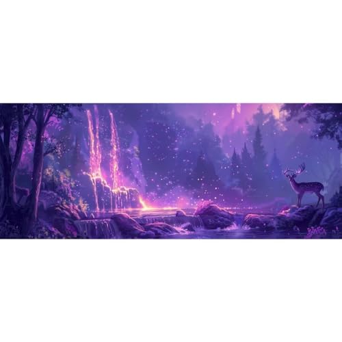 Malen Nach Zahlen Wald Tiere DIY Malen nach Zahlen für Erwachsene,DIY Öl Leinwand Gemälde Anfänger,Kinder,DIY Malen Nach Zahlen mit Pinseln und Acrylfarben,für Home Wall Décor (Ohne Rahmen) 90x260cm von Cexeqee